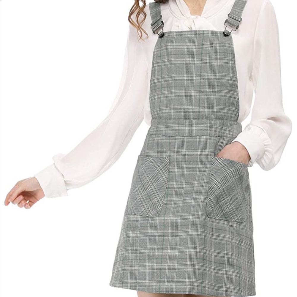 Plaid Overall Dress